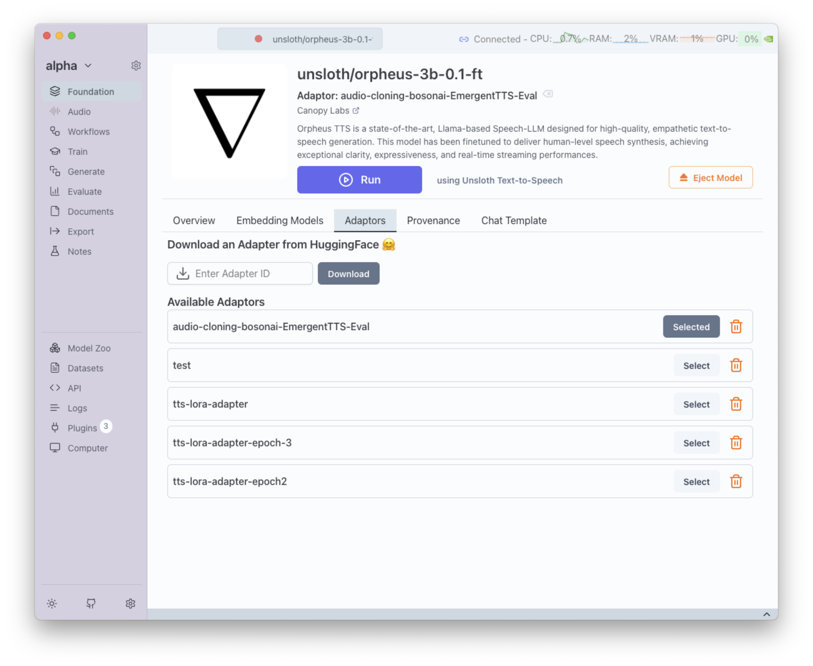 Loading Trained Adaptor