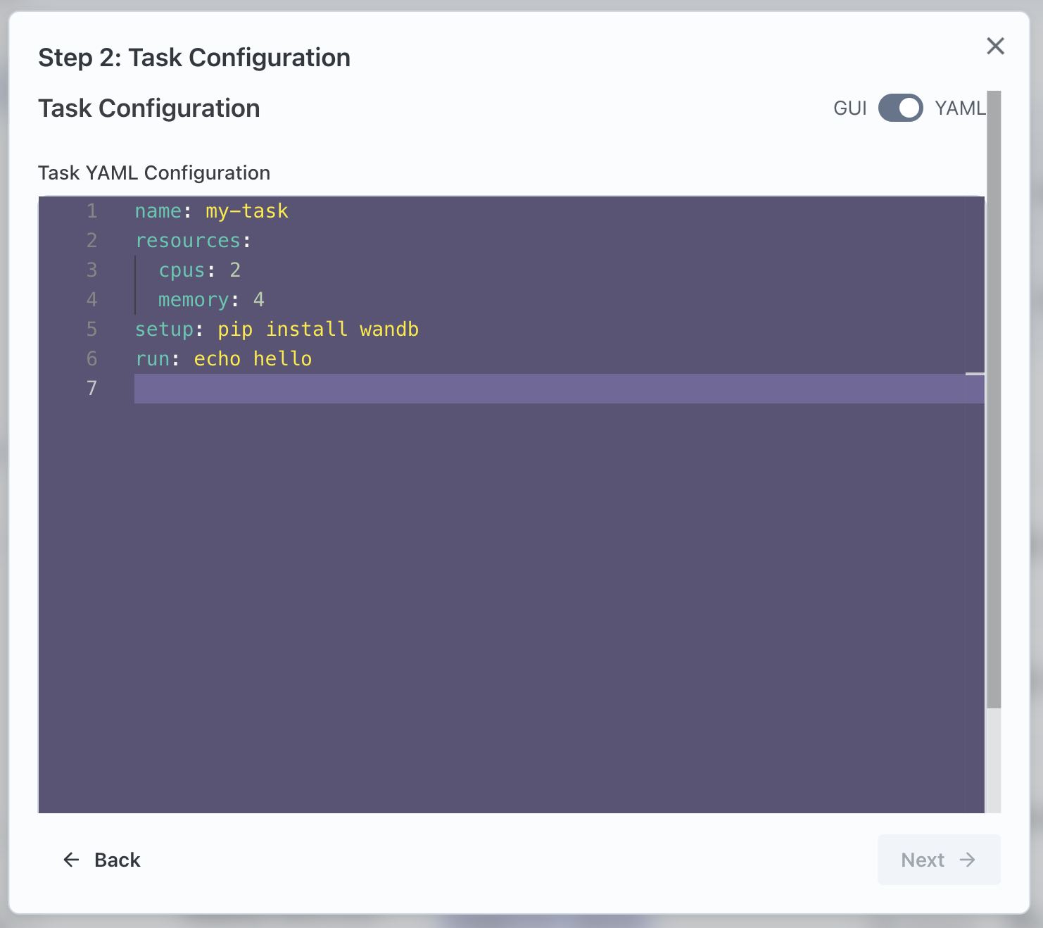 Task YAML
